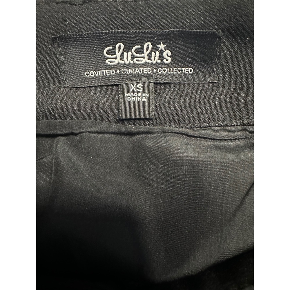 LuLus Black Pleated Midi Skirt High Waist Zipper Closure XS - Picture 3 of 4